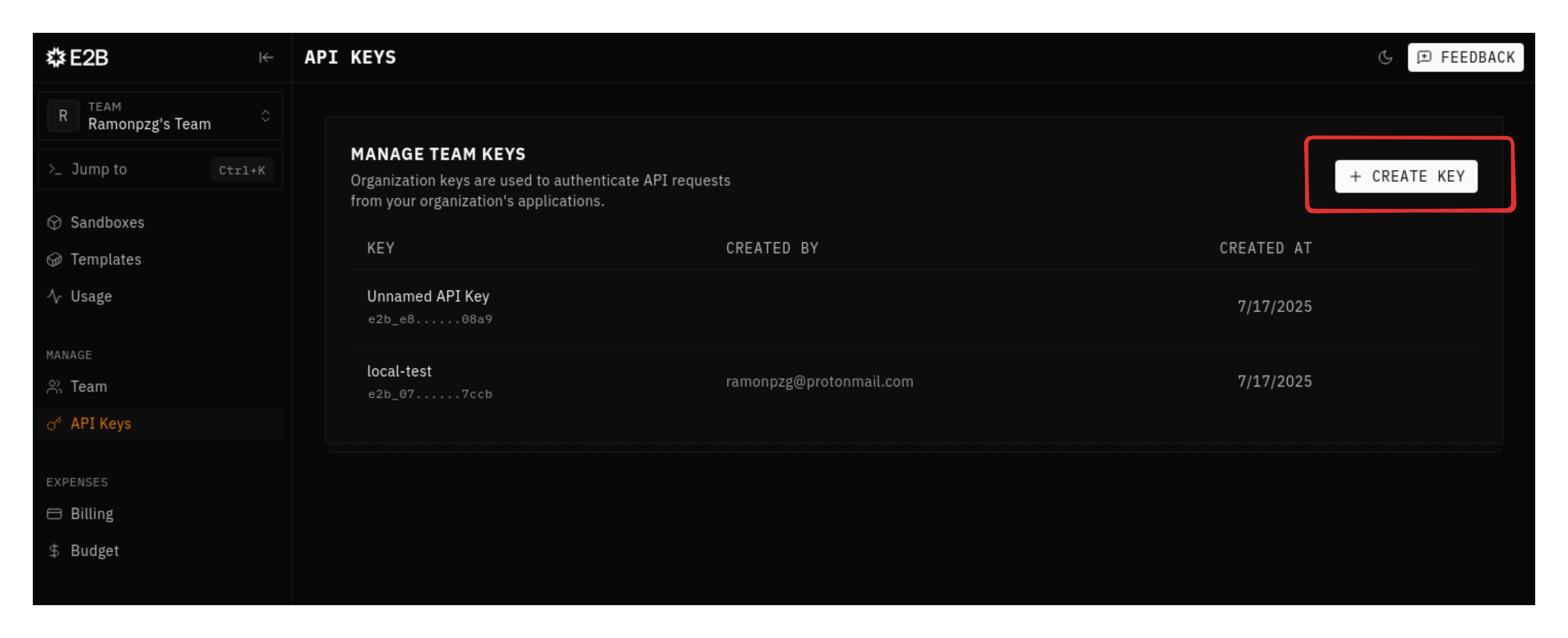 E2B API Key